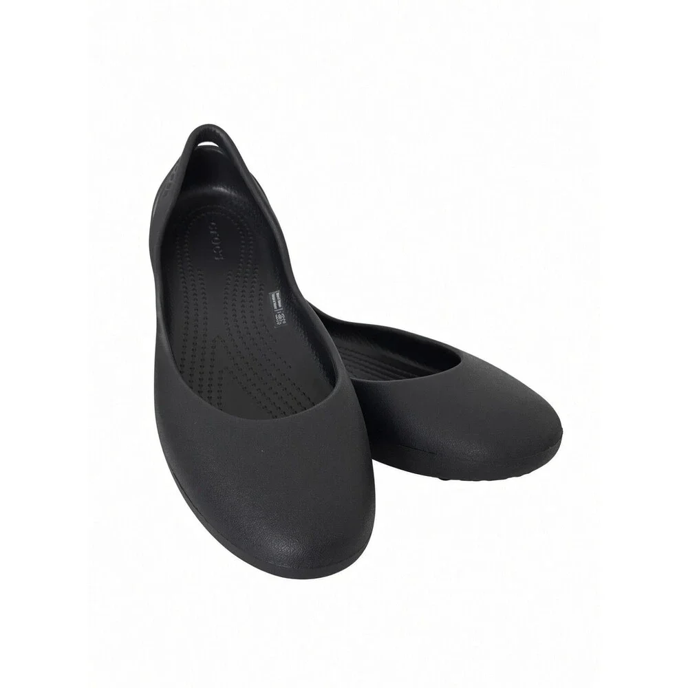 Crocs Kadee Ballet Flats Ballerina Shoes Womens Sz 10 Black Comfort Slip On NWOT